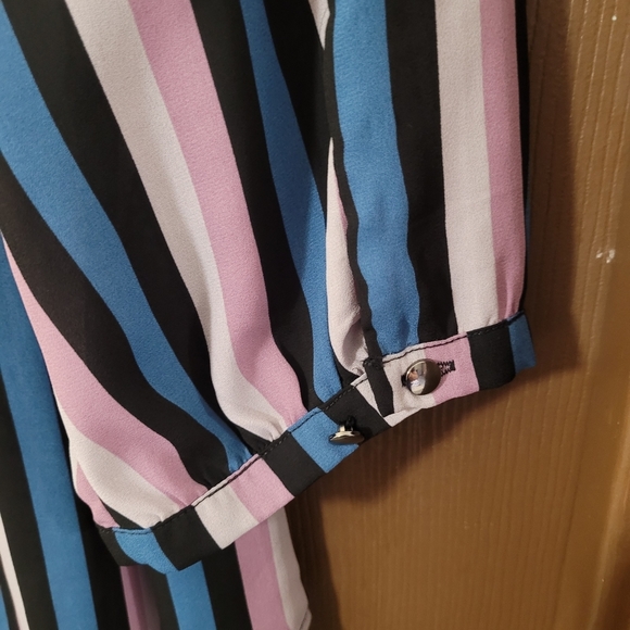 TORRID multi colour striped 3/4 sleeve tunic blouse - Picture 7 of 10